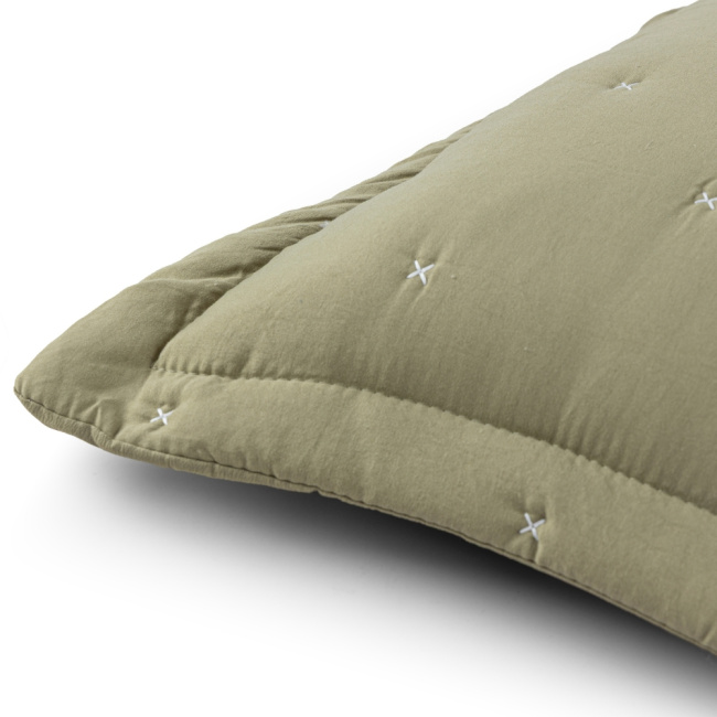 Kit Colcha Cobre Leito 3 Peças Casal Maxime 300 Fios Matelassê Bordado Oliva