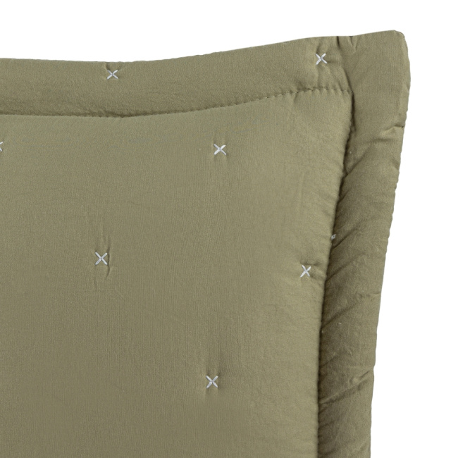 Kit Colcha Cobre Leito 3 Peças King Maxime 300 Fios Matelassê Bordado Oliva
