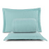 Kit Colcha Cobre Leito 3 Peças Queen Maxime 300 Fios Matelassê Bordado Verde Agua