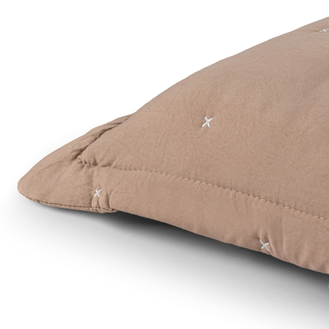 Kit Colcha Cobre Leito 3 Peças Super King Maxime 300 Fios Matelassê Bordado Caqui