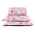 Kit Colcha Cobre Leito Casal 3 Peças 400 Fios Percal Matelassê Dupla Face Premier Estampado Floral Rosa