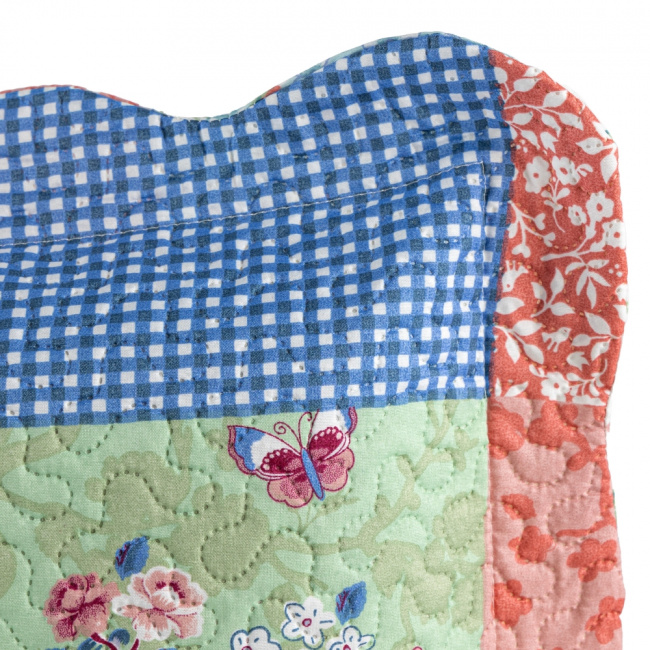 Kit Colcha Cobre Leito Casal 3 Peças Bouti Matelado Dupla Face Patchwork Lily