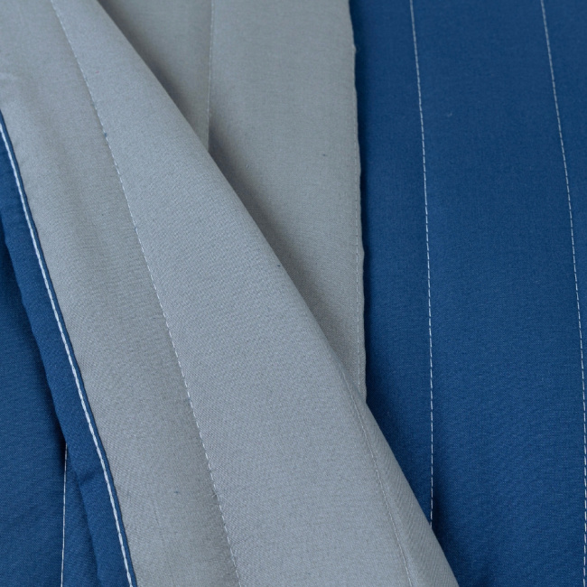 Kit Colcha Cobre Leito Dupla Face 200 Fios Matelassê Colors Marinho/Cinza