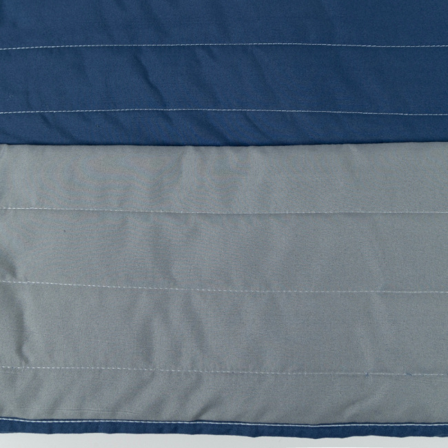 Kit Colcha Cobre Leito Dupla Face 200 Fios Matelassê Colors Marinho/Cinza