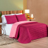 Kit Colcha Cobre Leito Dupla Face 200 Fios Matelassê Colors Pink/Rosa