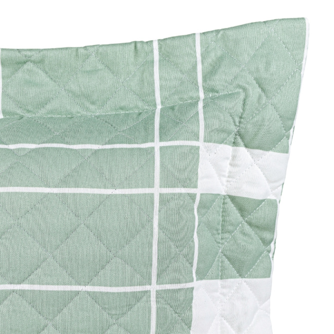 Kit Colcha Cobre Leito King 3 Peças 400 Fios Percal Matelassê Dupla Face Premier Estampado Geometric Verde