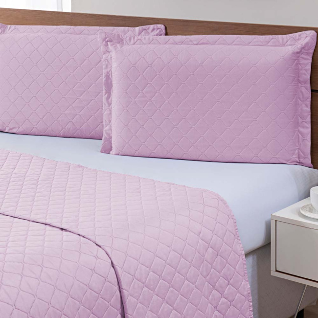 Kit Colcha Cobre Leito Matelado Basics Rosa