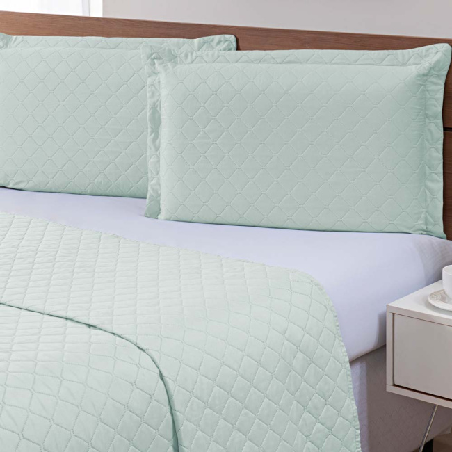 Kit Colcha Cobre Leito Matelado Basics Verde