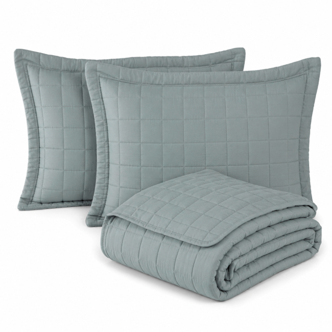 Kit Colcha Cobre Leito Queen 3 Peças Percal 300 Fios Matelassê Dupla Face Lótus