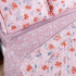Kit Colcha Cobre Leito Queen 3 Peças 400 Fios Percal Matelassê Dupla Face Premier Estampado Floral Rosa