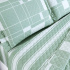 Kit Colcha Cobre Leito Queen 3 Peças 400 Fios Percal Matelassê Dupla Face Premier Estampado Geometric Verde