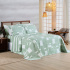 Kit Colcha Cobre Leito Queen 3 Peças 400 Fios Percal Matelassê Dupla Face Premier Estampado Geometric Verde