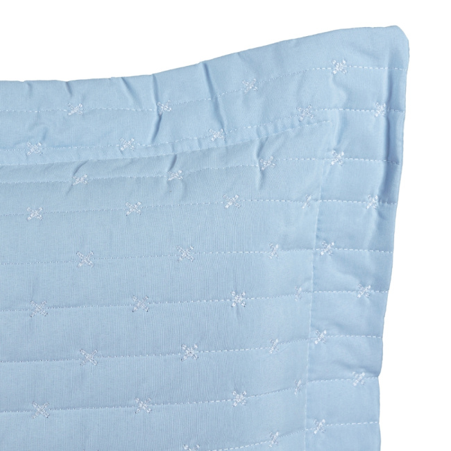 Kit Colcha Cobre Leito Queen 3 Peças Verity 200 Fios Algodão Matelassê Bordado Céu