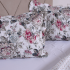 Kit Colcha Cobre Leito Ultra Lisse King 3 Peças 150 Fios Estampada Matelada Porta Travesseiro com Abas Floral Cáqui