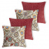 Kit com 4 Capas de Almofadas Decorativas Coloridas para Sofá e Sala Manchester Estampada Com Zíper Flores Vermelha