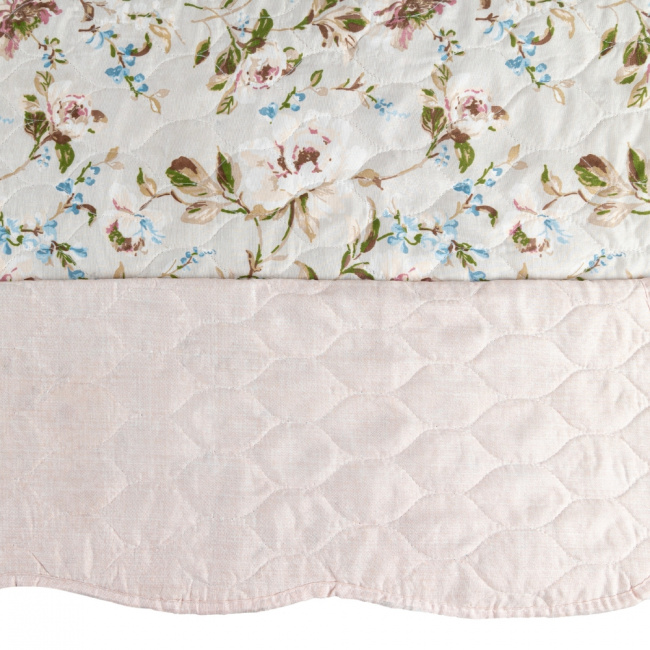 Kit Coordenado Queen 7 Peças (Cobre Leito + Jogo Lençol) Attuale Floral Branco