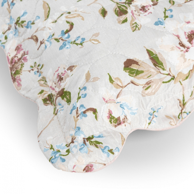 Kit Coordenado Queen 7 Peças (Cobre Leito + Jogo Lençol) Attuale Floral Branco