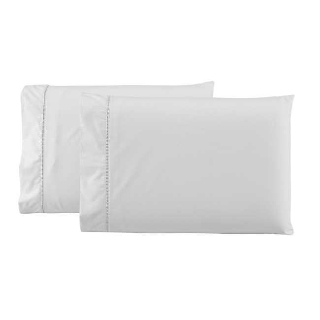 Par de Fronhas Percal Premium 230 Fios 100% Algodão 50x70cm Ponto Palito Branco