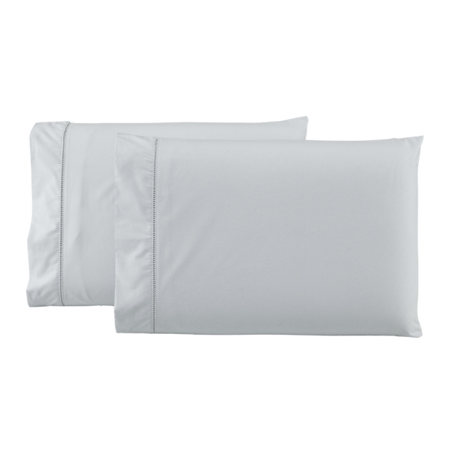 Par de Fronhas Percal Premium 230 Fios 100% Algodão 50x70cm Ponto Palito Cinza