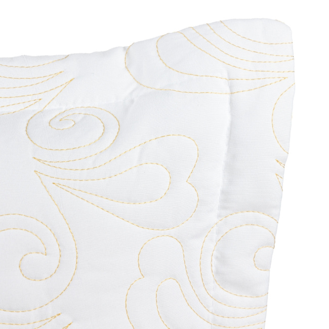 Par De Porta Travesseiro London 70x50cm 400 Fios Bordado Com Aba Americana Branco