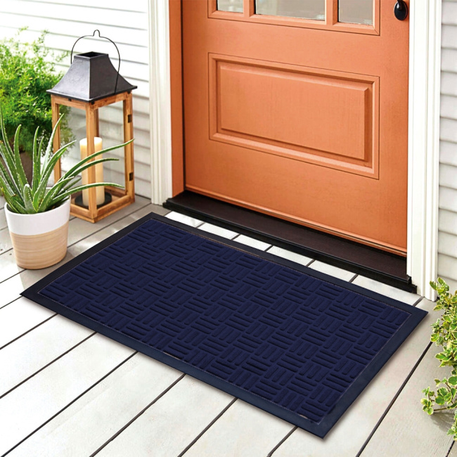 Tapete Capacho de Porta Antiderrapante Velaris 40x60cm Azul