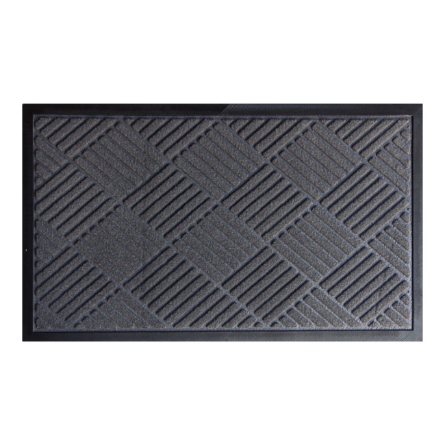 Tapete Capacho de Porta Antiderrapante Velaris 40x60cm Cinza