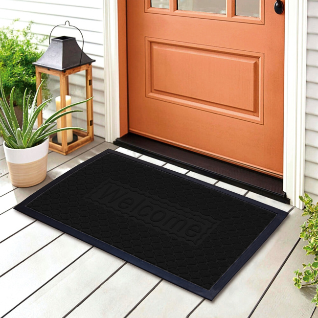 Tapete Capacho de Porta Antiderrapante Velaris 40x60cm Preto