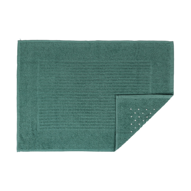 Tapete De Banheiro 50x70cm Algodão 400g/m² Piso Antiderrapante Basic Verde Pinho
