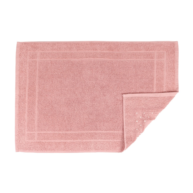 Tapete De Banheiro 50x75cm Algodão 580g/m² Piso Antiderrapante Sofisticata Rosa Romã