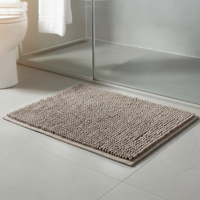 Tapete De Banheiro Bolinha Popcorn Antiderrapante 40x60cm Chenille Fendi