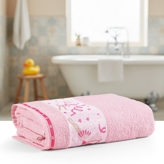 Toalha De Banho Infantil 100% Algodão 115x75cm Avulsa 315g/M² Minimi Bailarina