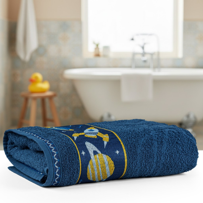 Toalha De Banho Infantil 100% Algodão 115x75cm Avulsa 315g/M² Minimi Galáxia