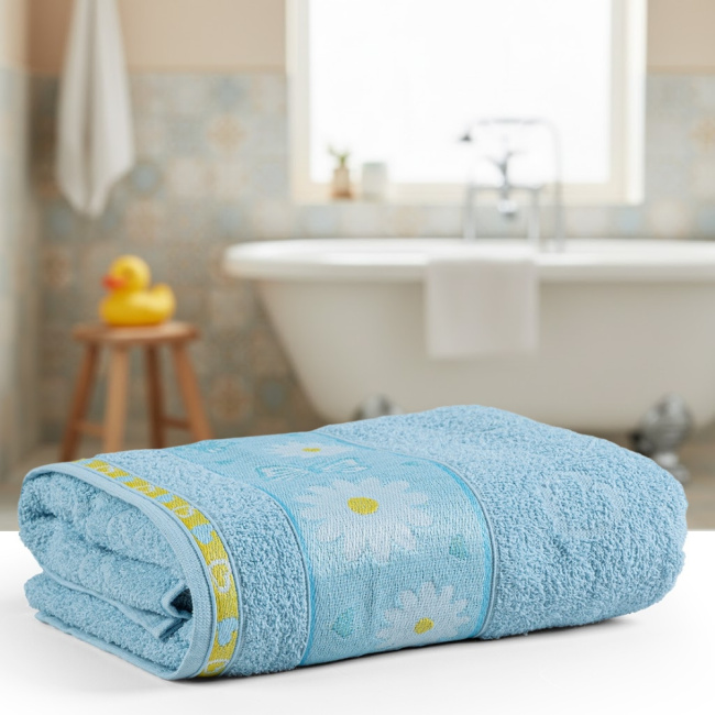 Toalha De Banho Infantil 100% Algodão 115x75cm Avulsa 315g/M² Minimi Margarida