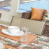 Toalha de Mesa 04 Cadeiras Floral Impermeável 1,40x1,50M Laranja