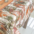 Toalha de Mesa 08 Cadeiras Floral Impermeável 1,40x2,50M Laranja