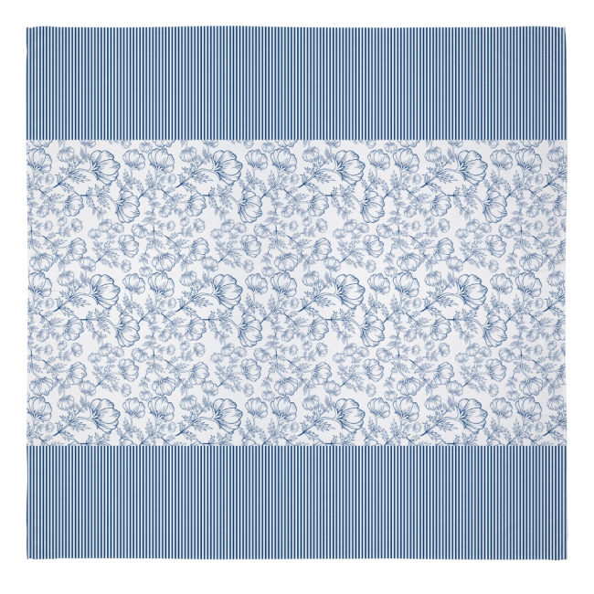 Toalha de Mesa 4 Lugares Basic 1,40x1,40m Estampada Blue Flowers