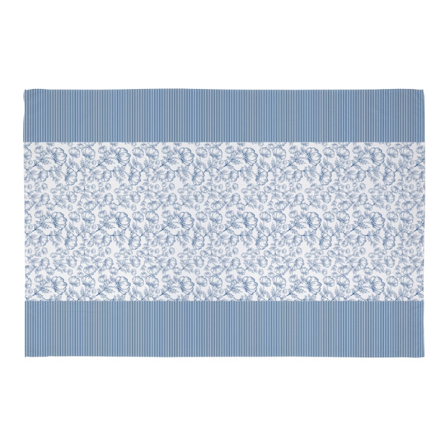 Toalha de Mesa 8 Lugares Basic 1,40x2,50m Estampada Blue Flowers
