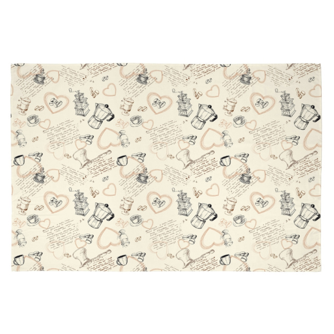 Toalha de Mesa 8 Lugares Basic 1,40x2,50m Estampada Coffe