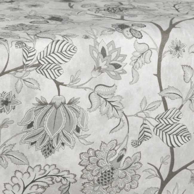 Toalha de Mesa Impermeável 6 Lugares 2,00m x 1,35m Bela Estampada Floral Grafite