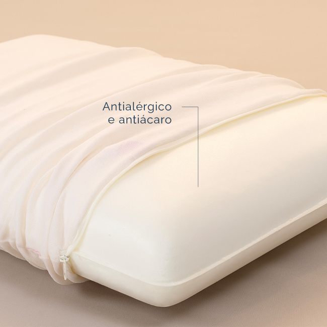Travesseiro Antialérgico Nasa 70x50cm Viscoelástico Antiácaro