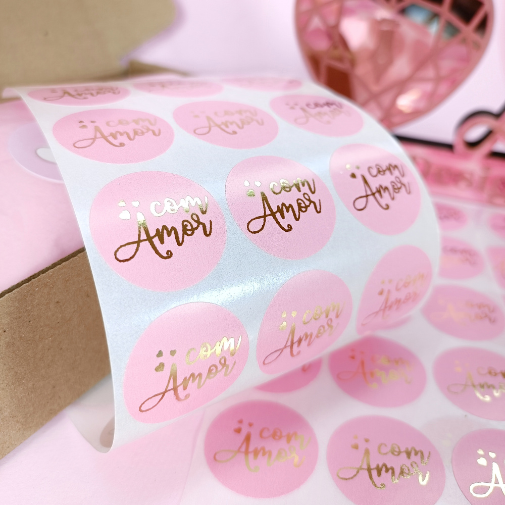 Adesivos Cm Em Hot Stamping Com Amor Line Design Criativo