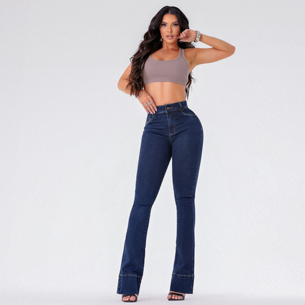 Calça Jeans Flare Ultra Modeladora Escura 0725 - Lizare Moda Feminina