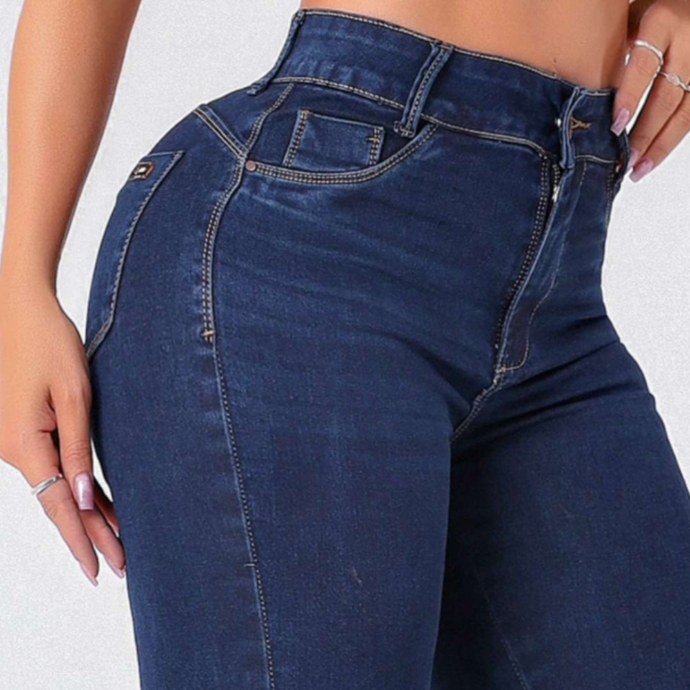 Calça Jeans Flare Ultra Modeladora Escura 0725 - Lizare Moda Feminina