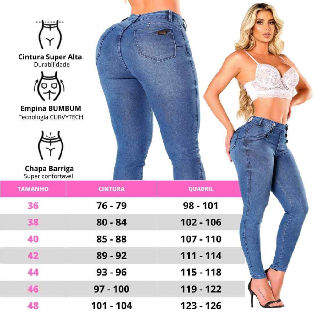 Calça Jeans Modeladora Fem Fantástica Exclusive Clara - Lizare Moda Feminina