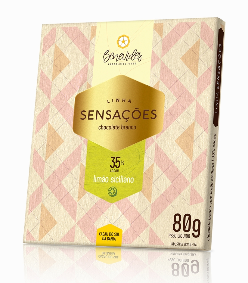 Chocosol Limão Siciliano 35% Cacau - Benevides Sensações 80g - Loja Cesol