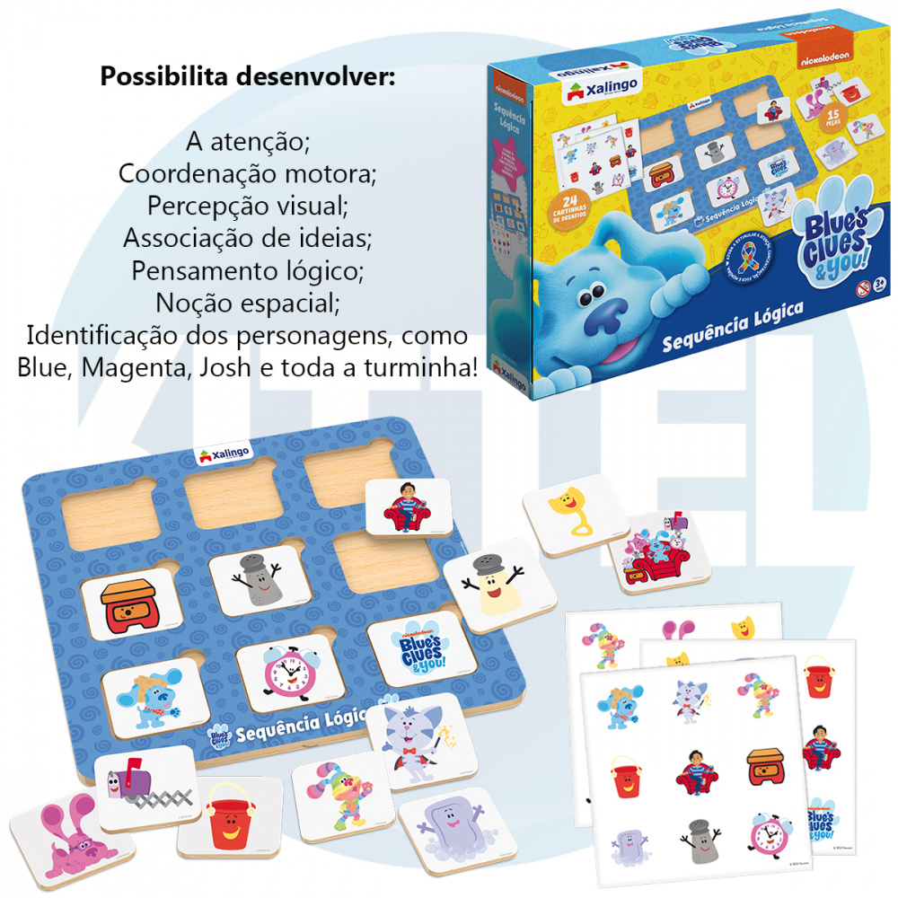 Jogo Infantil Sequência Lógica Blue's Clues Xalingo - Xalingo