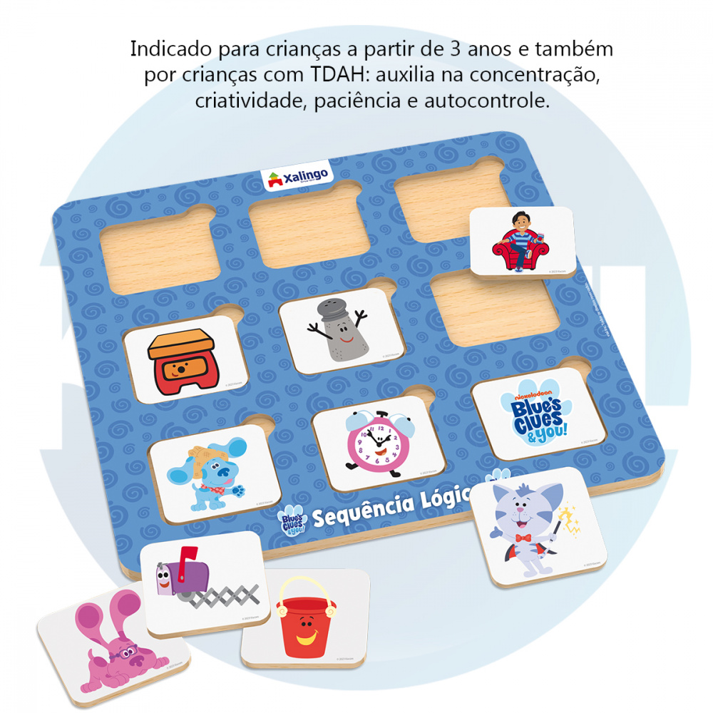 Jogo Infantil Sequência Lógica Blue's Clues Xalingo - Xalingo