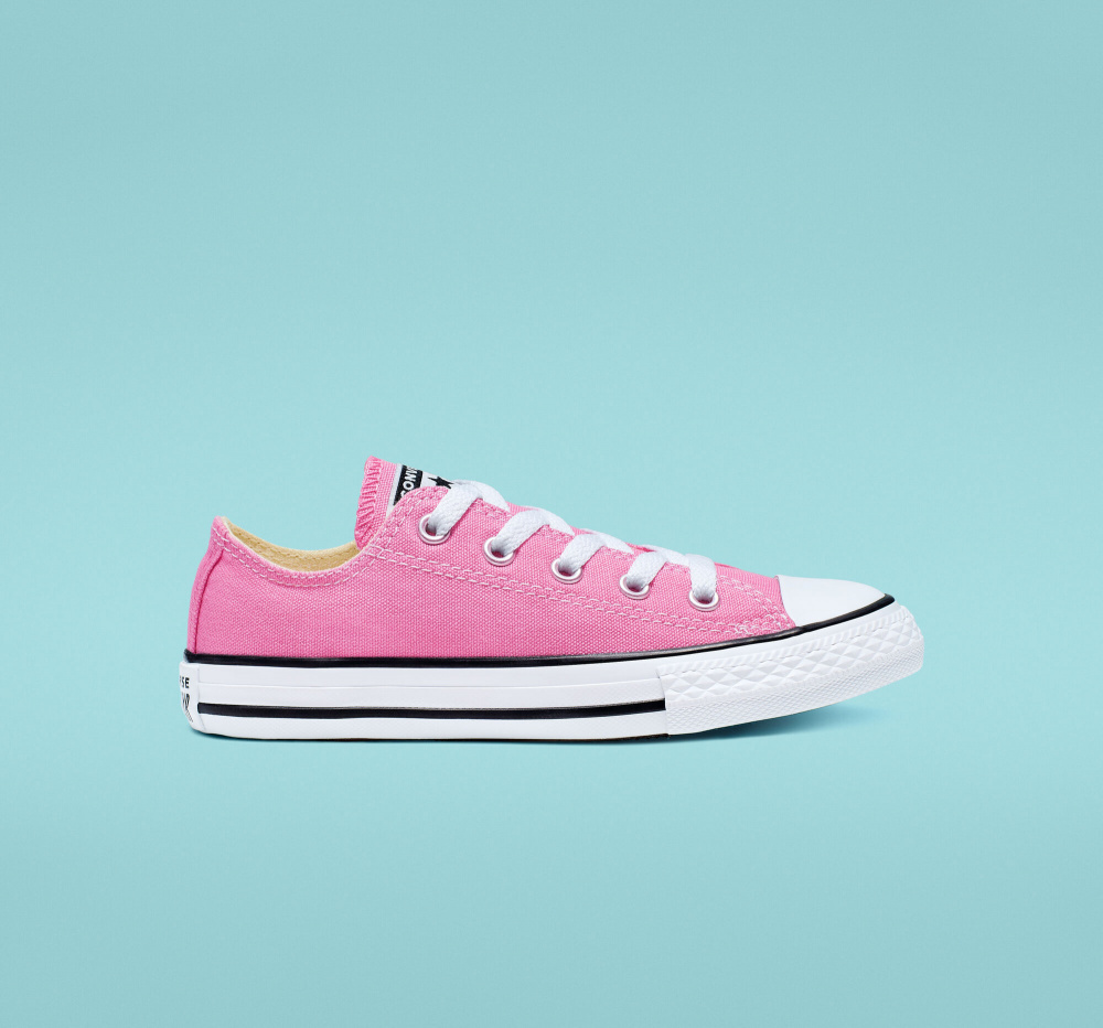 All star cano baixo hot sale rosa