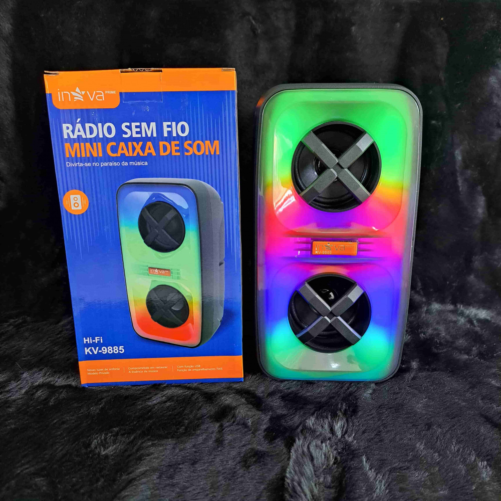 Caixa De Som Bluetooth Inova Com LED RGB E Rádio FM - KV-9885 - Loja ...