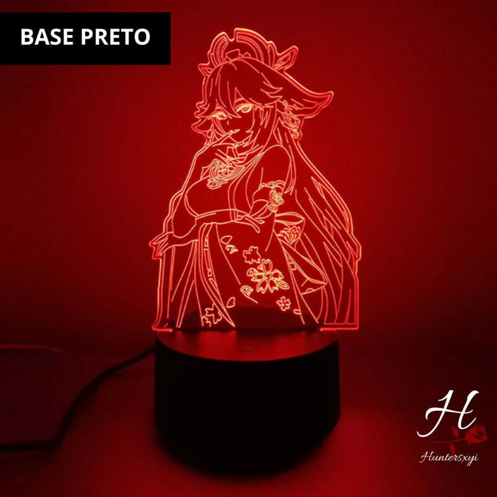 Compra online de Lâmpada led de jogo de anime genshin impacto yae miko  figura para decoração de quarto presente de aniversário candeeiro de mesa  acrílico 3d luz noturna